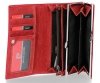 Eleganckie Skórzane Portfele Damskie firmy Pierre Cardin Bordowy